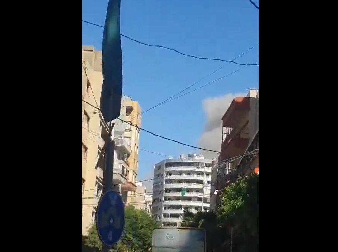 Videos: An Israeli airstrike targets a building in Haret Hreik neighborhood in southern Beirut