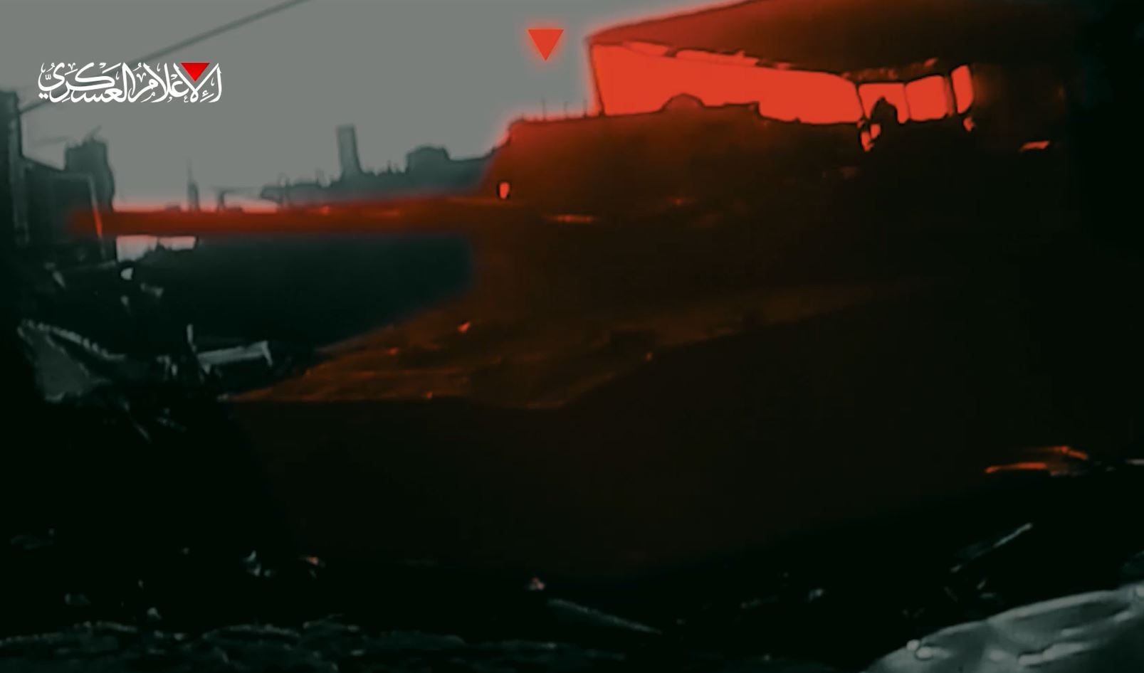 Video: Al-Qassam fighters target another Zionist Merkava tank with a "Shawaz" explosive device in north Gaza 