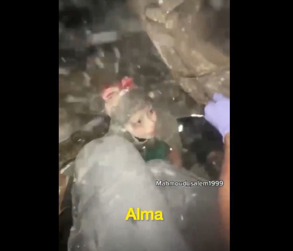 Video: Palestinian girl miraculously rescued from under rubble after Israeli airstrike targeted their home in Gaza