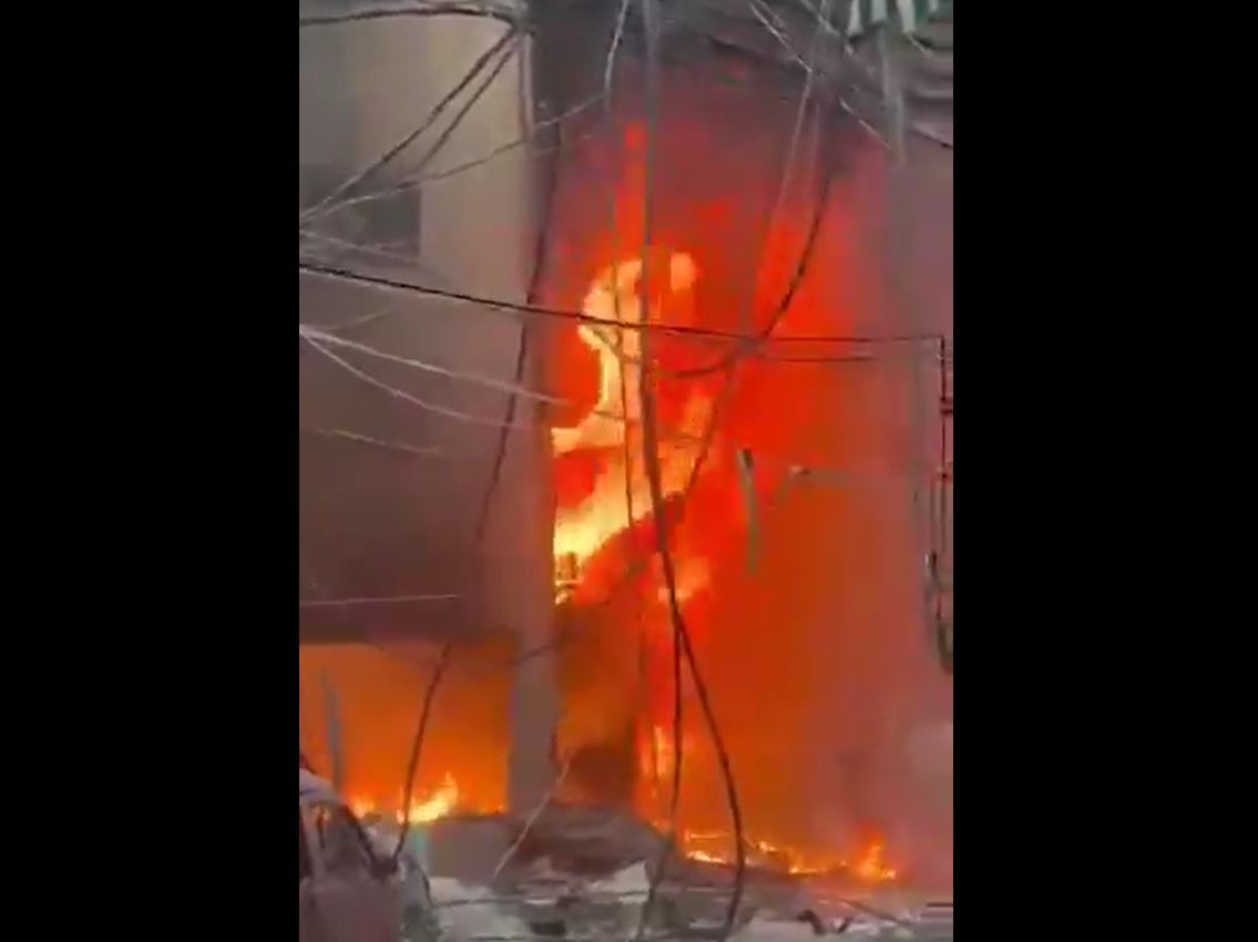 Video: Fire breaks out in Bir al-Abd area, southern Beirut after occupation raids