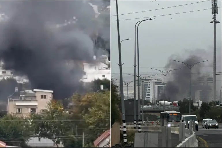 انفجارات عنيفة في تل أبيب وحزب الله يستهدف قاعدة بحرية بأسدود