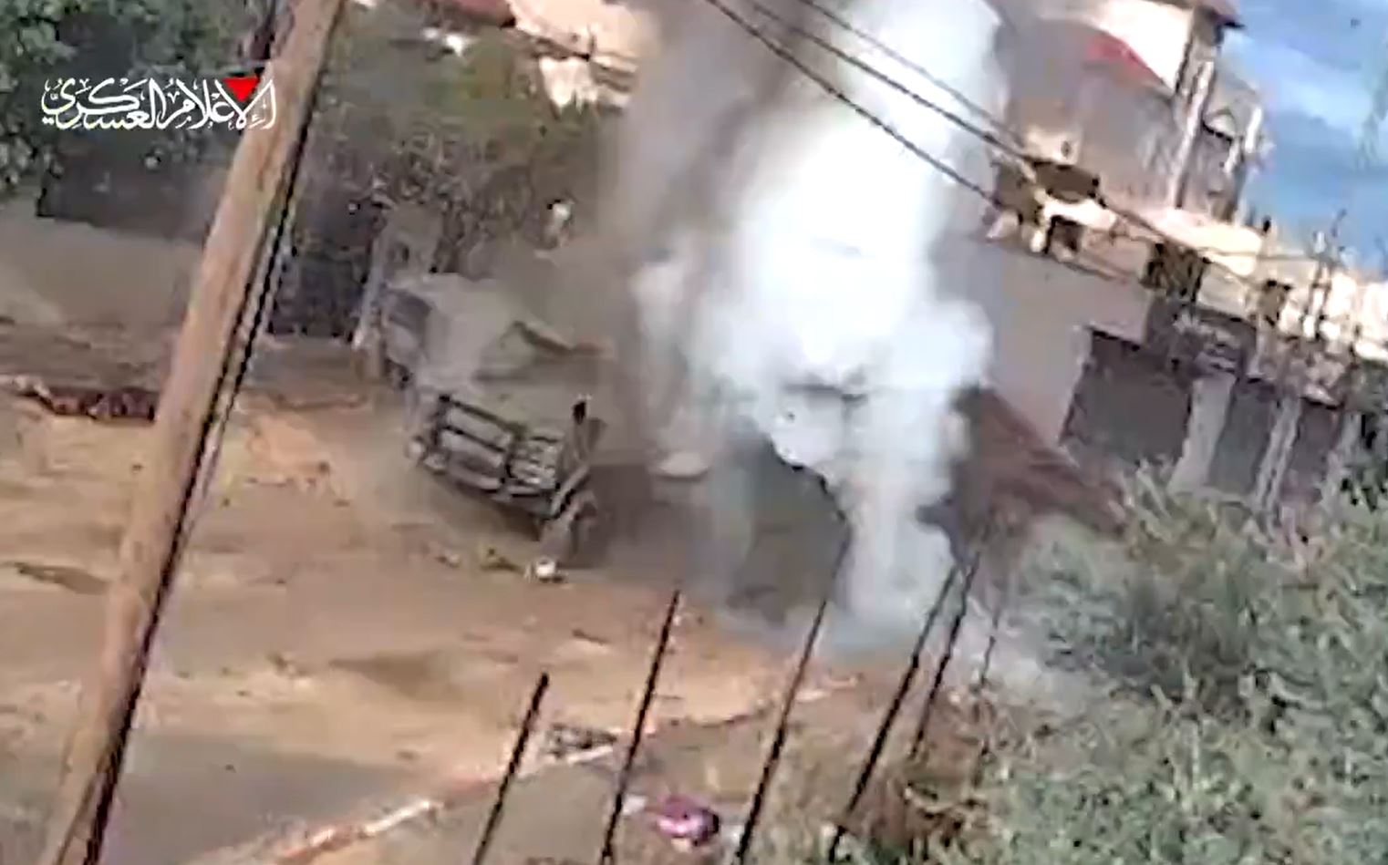 Video: Qassam fighters detonate an explosive device in a Zionist military jeep in Jenin, north WB