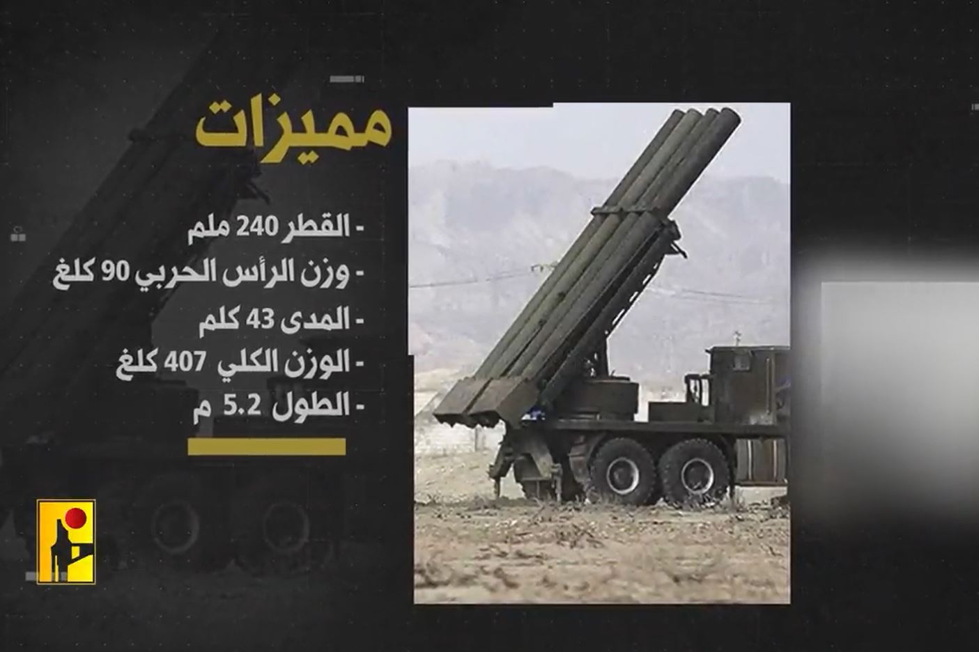 Video / Hezbollah released specifications of "Fajr 3" missile 
