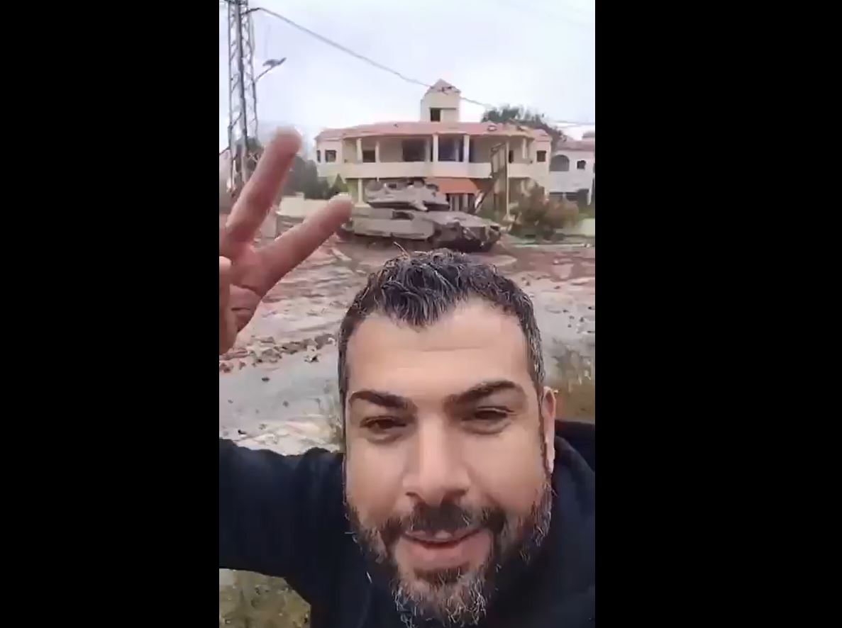 Video: A Lebanese man documents presence of Israeli tanks in Khiyam despite ceasefire