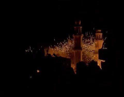 Videos: Moment Israeli airstrikes targeted Al-Qassam Mosque in Al-Nuseirat, central Gaza 