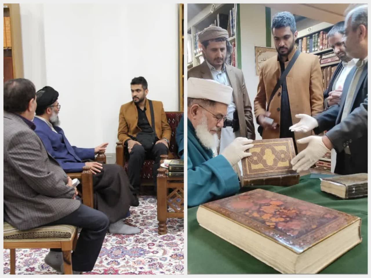 رجل دين يمني يزور المكتبة الركزية للعتبة الرضوية المقدسة في مدينة مشهد