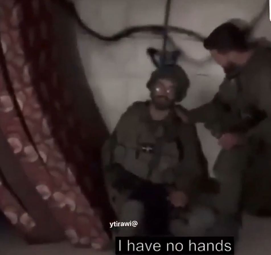 Video: An Israeli terrorist soldier shared a video of himself making fun of Palestinians who lost their limbs