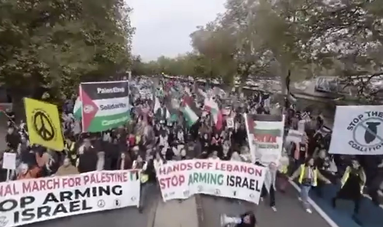 Video: Palestine supporters staged a walkout to US Embassy condemn Israeli genocide in Gaza