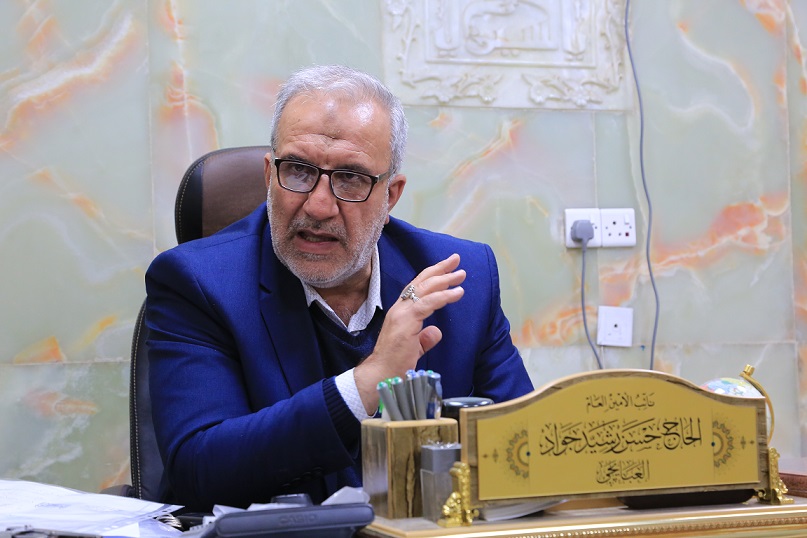 العبايجي: ان المساعدات الإنسانية التي تقدم للشعب اللبناني هي تجسيد لرسالة الإمام الحسين(ع)