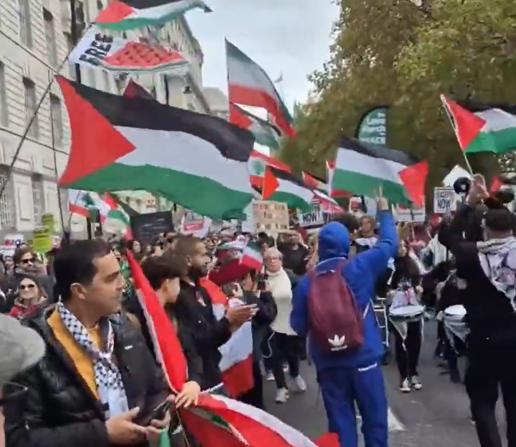 Video: From 21st national demonstration for Palestine and Lebanon in London, England