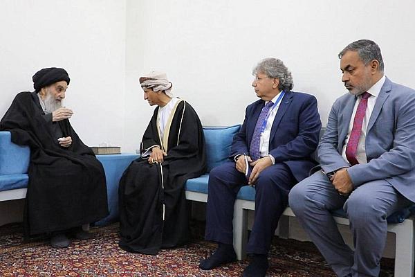 فیدیو | المرجع السيستاني أثناء استقباله المبعوث الخاص للأمين العام للأمم المتحدة في العراق