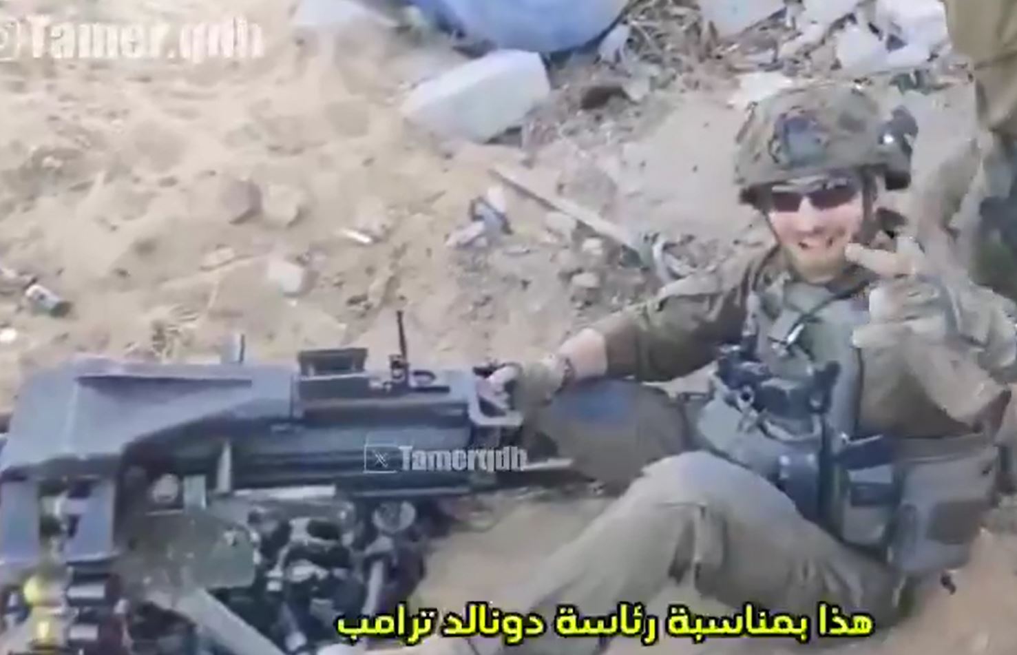 Video: Israeli terrorist soldiers Killing innocent Palestinians to welcome criminal president of America