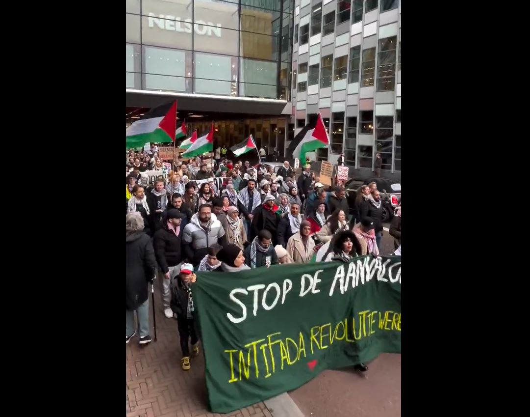 Video: Massive protest is taking place in Utrecht, Netherlands, in support of Palestine