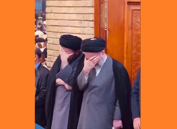 Ајәтуллаһ Сејид Әли Систанинин өвладлары Сејид Һәсән Нәсруллаһла вида мәрасиминдә ағлајырлар / Видео