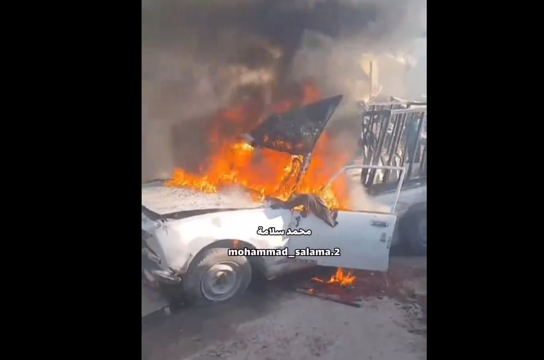 Video: Moment Israeli drones targeted two Pelaestinian vehicles in east of Khan Yunis, Gaza