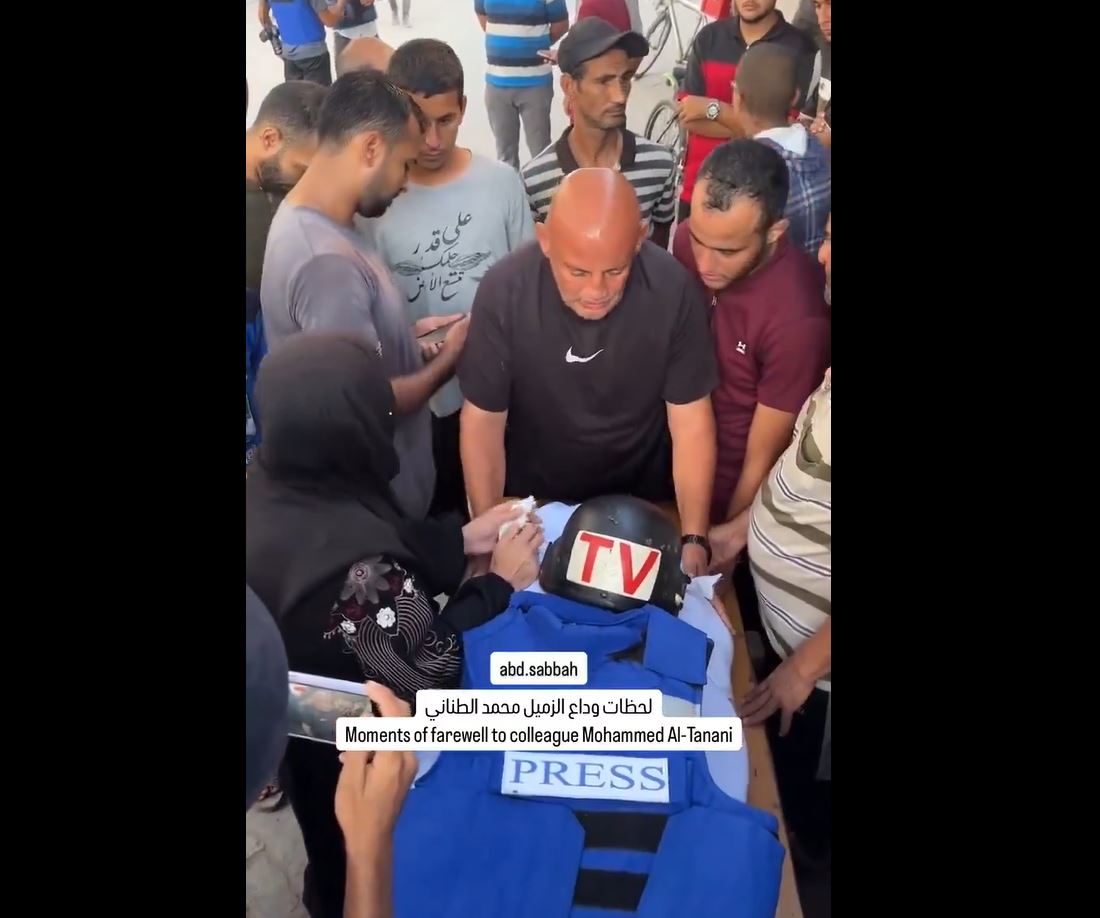 Video: Farewell to Palestinian journalist Mohammad Al-Tanani martyred by Israeli forces in Jabalia, northern Gaza