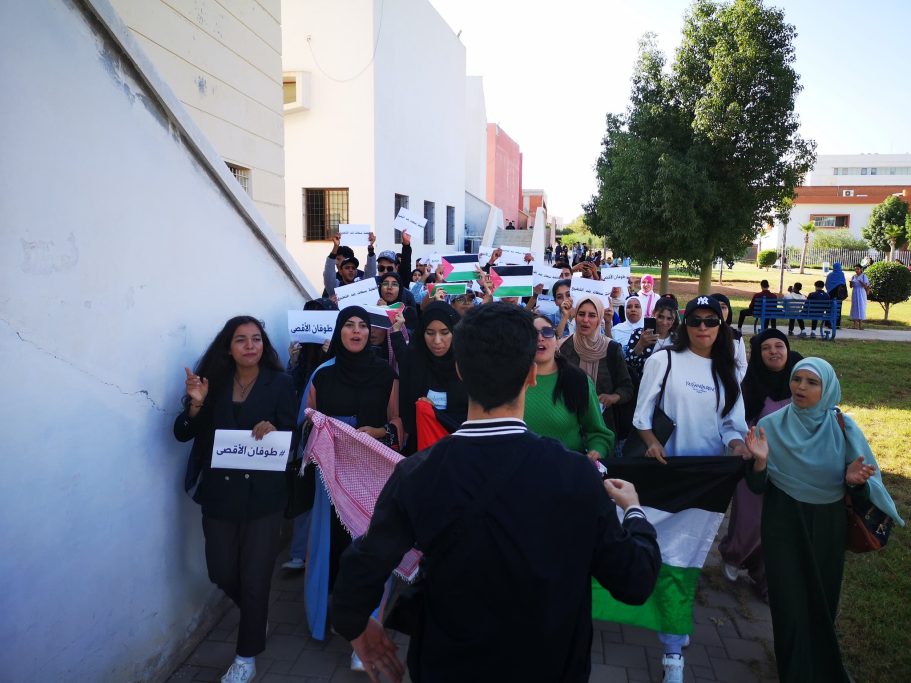 Moroccan university students protest in thousands against Israeli genocide in Gaza