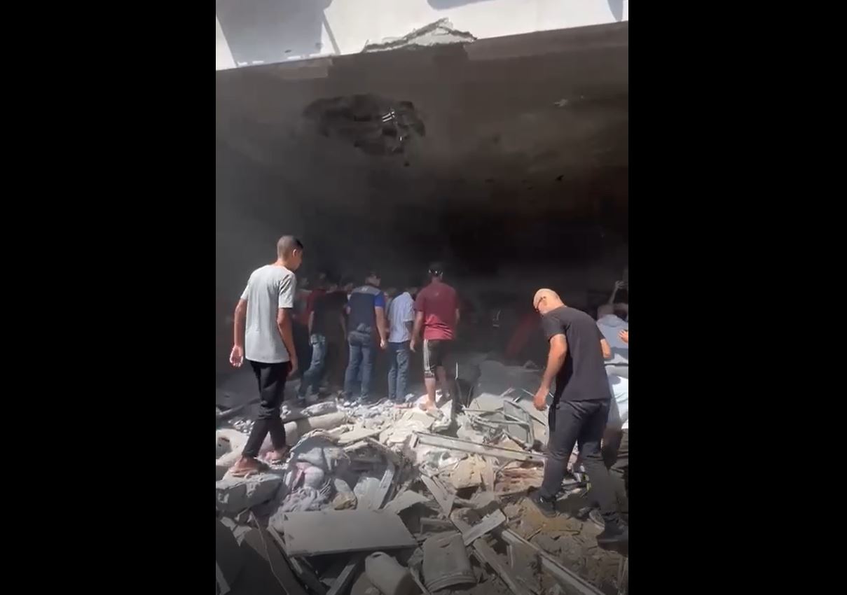 Scenes from occupation raid targeted Al-Rimal Clinic on Al-Wahda Street, west Gaza
