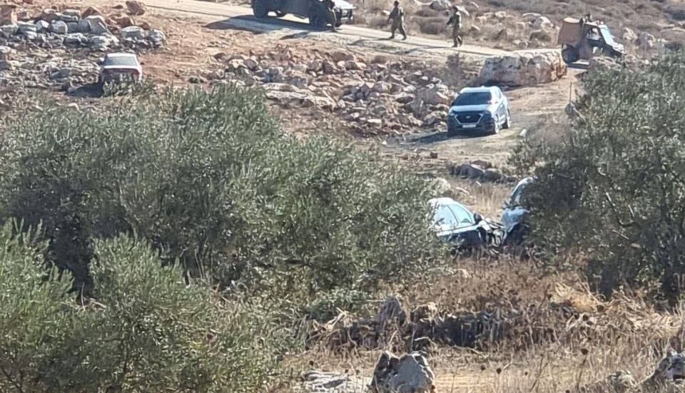 Extremist Jewish Settlers attack Palestinian farmers while picking olives in Salfit, Nablus
