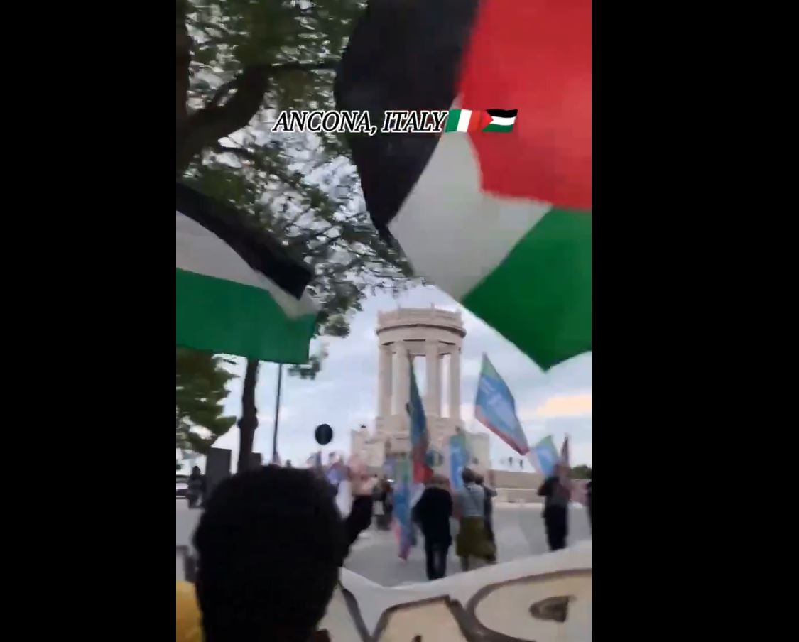 Video: Activists held a rally in Ancona, Italy, chanting in support of Gaza
