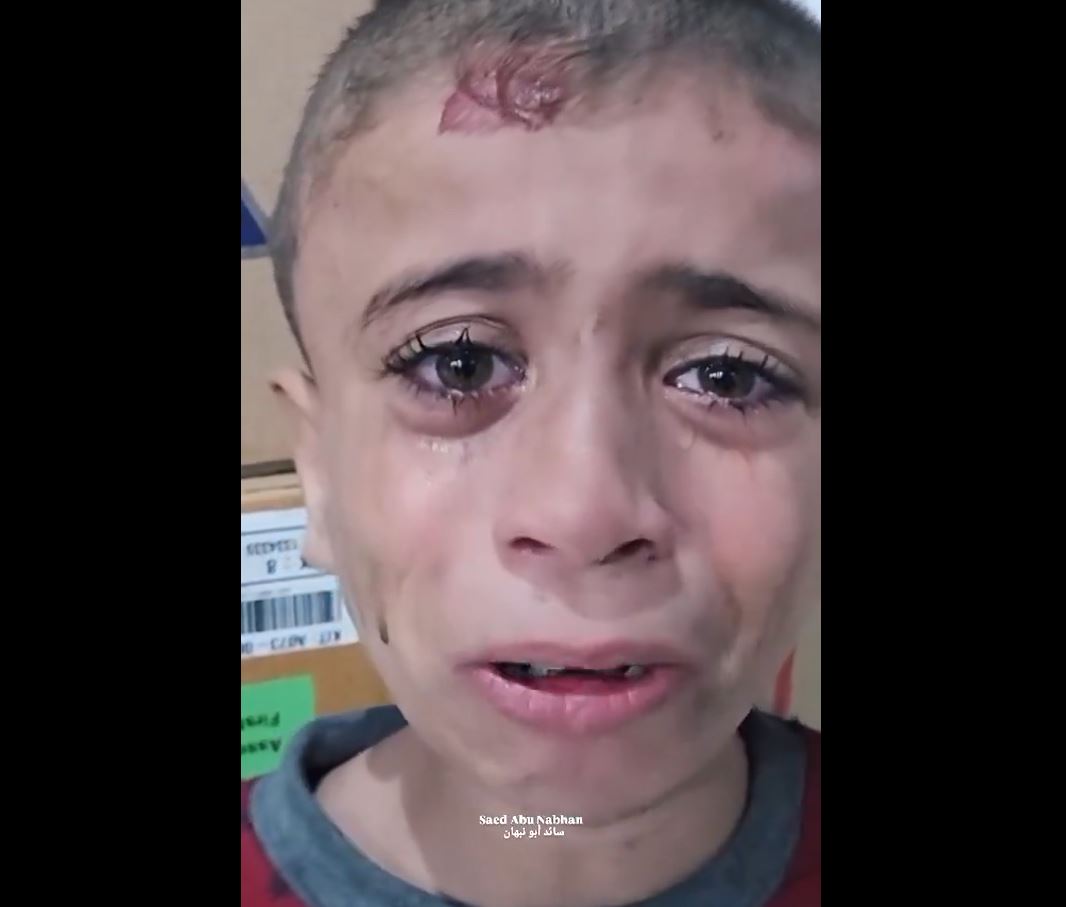 Video: Palestinian child cries for his mother martyred in Israeli occupation aggression on Nuseirat, central Gaza 