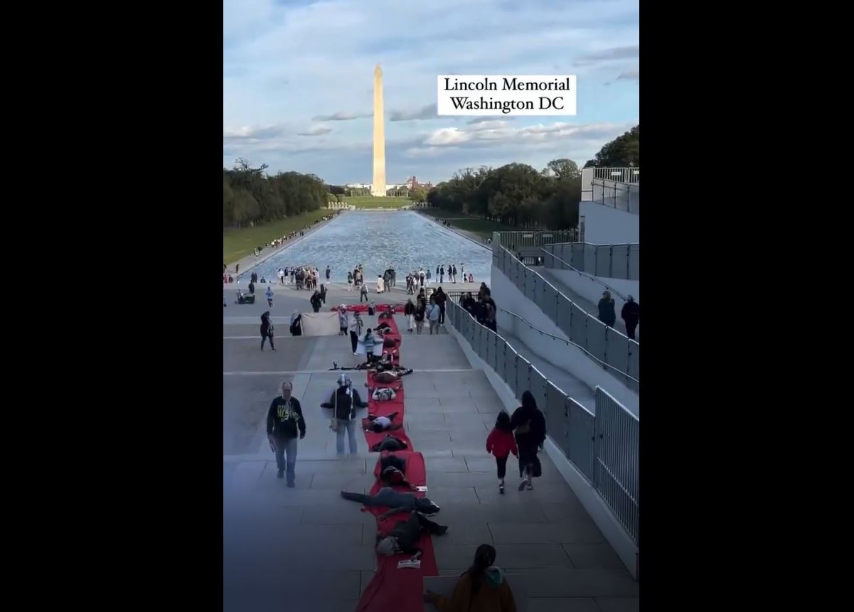 Video: Pro-Palestine activists staged a die-in protest in Washington, DC, to condemn Israeli genocide in Gaza