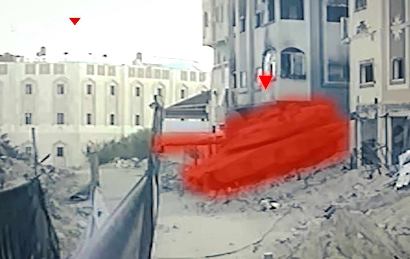 Video / Al-Qassam: A Zionist Merkava tank destroyed by a high-explosive device in Tel al-Zaatar, east of Jabalia 