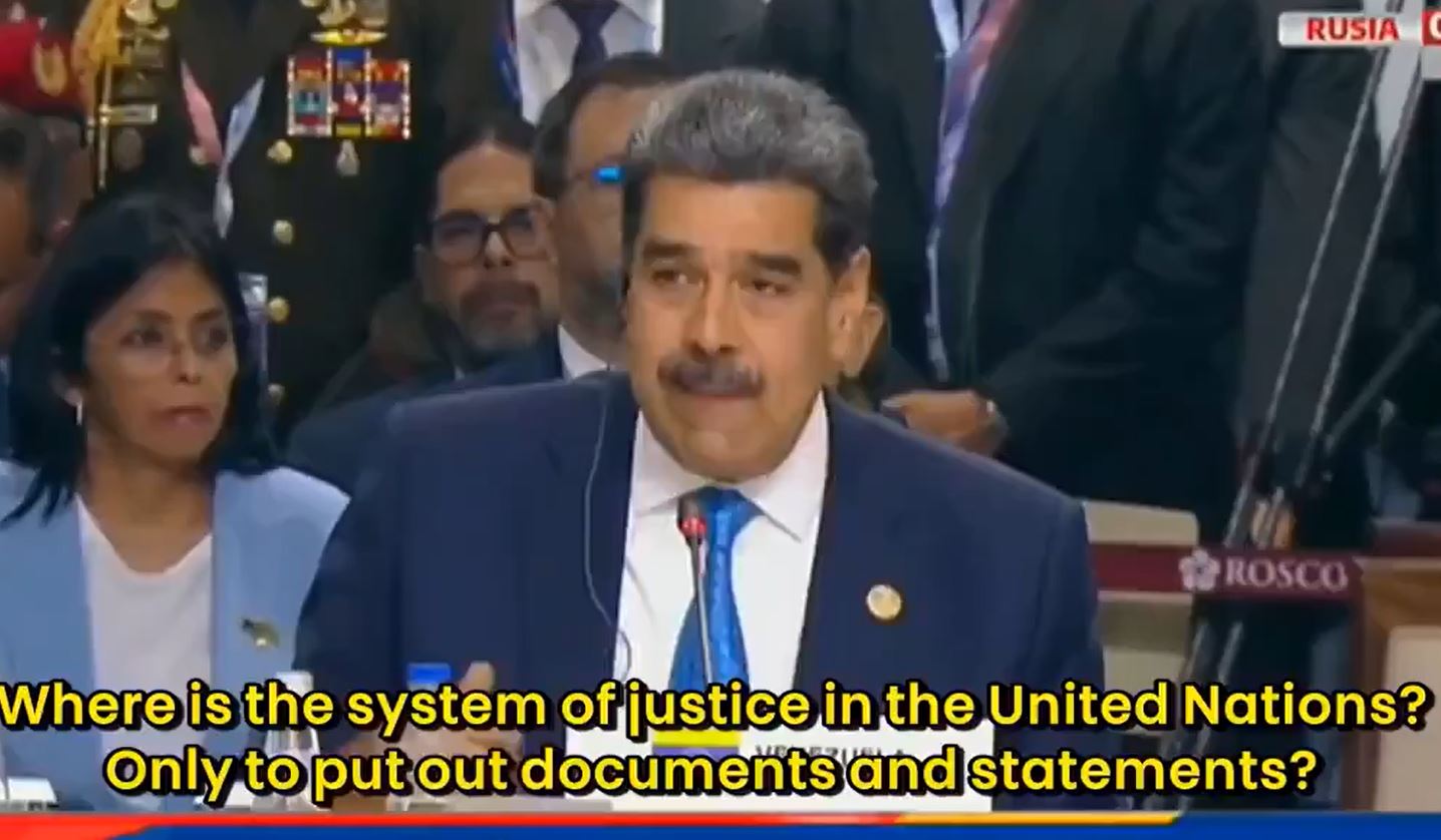 Video: President Maduro calls out Israeli terrorism at BRICS!