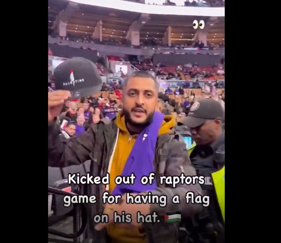 Video: Security at a stadium in Toronto, Canada, kicked out a Pro-plestine fan