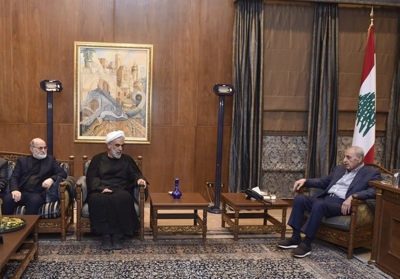 دیدار حجت‌الاسلام محسن قمی با رئیس پارلمان لبنان