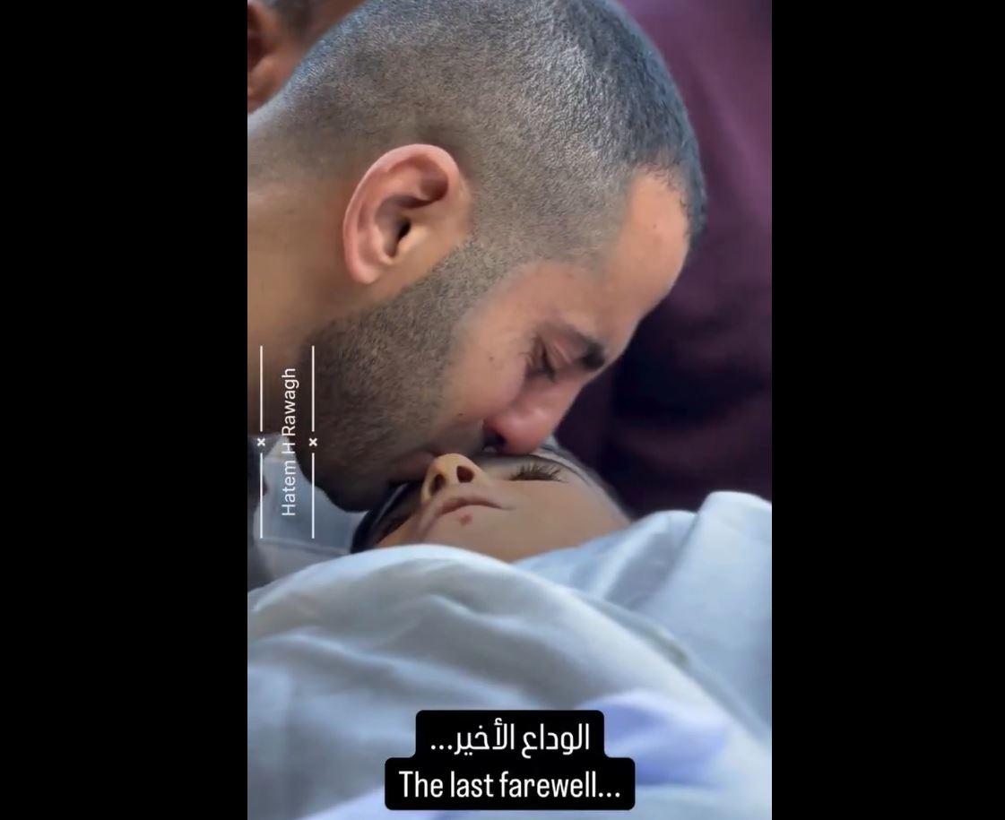 Video: A heartbroken Palestinian father sends off his child, martyred by occupation regime in Gaza