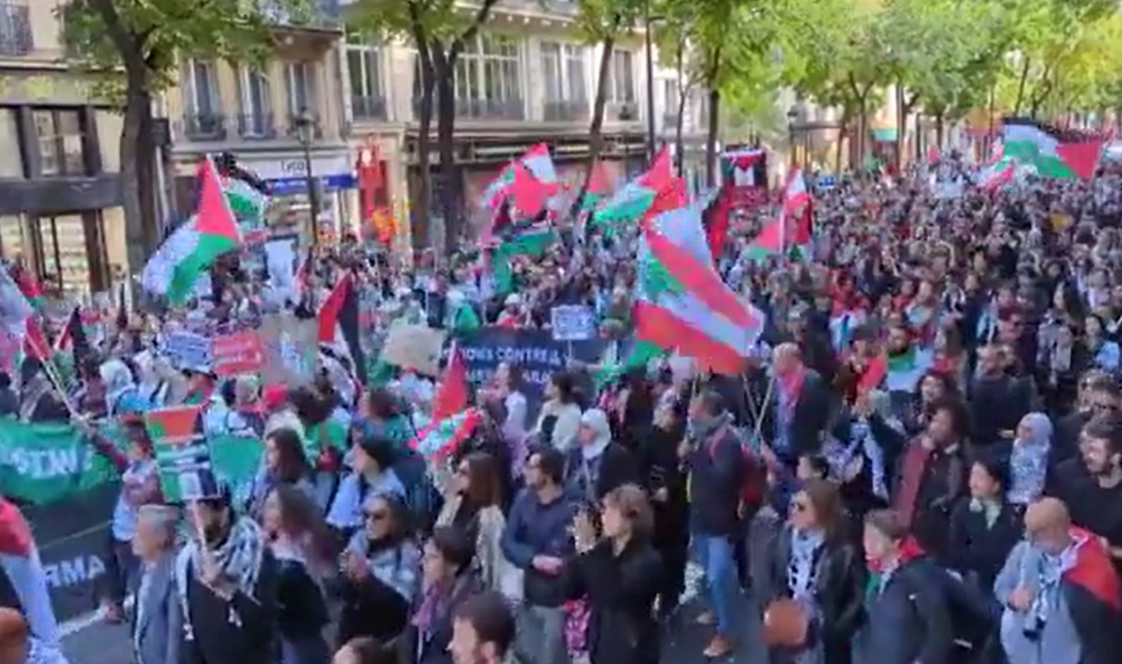 Video: Thousands march in Paris, France, in solidarity with Palestine and Lebanon