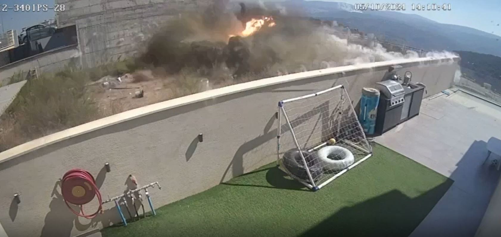 Video: Moment a rocket fired by Hezbollah fell on the Karmiel area today