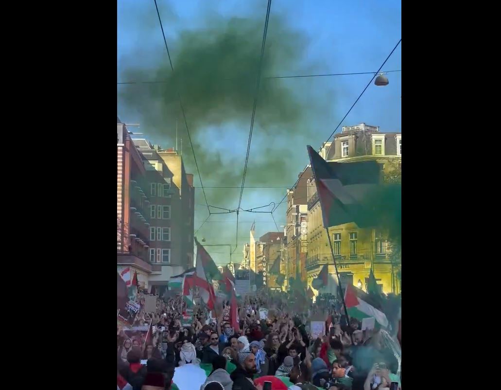 Video: Activists in Netherlands chanted for Palestine as part of global day of action for Gaza on 5 October
