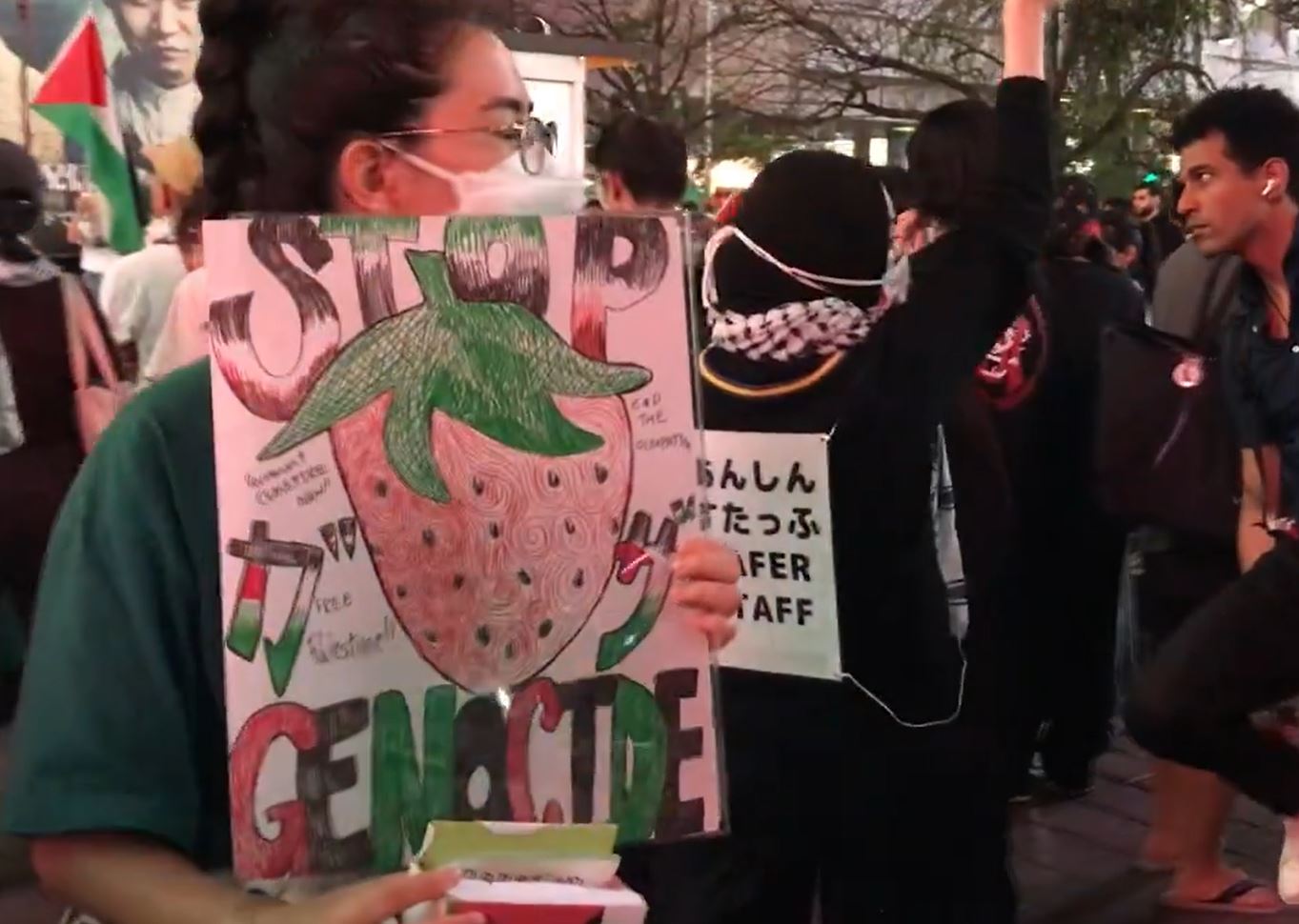 Video: Japanese girl in Tokyo asking passersby for donations to help Gaza people