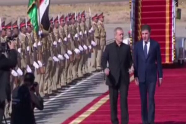 رئيس كردستان العراق يستقبل الرئيس الإيراني في أربيل