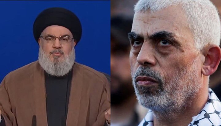 Hamas leader 'Sinwar' thanks Heabollah leader 'Sayyed Nasrallah' for its strong support 
