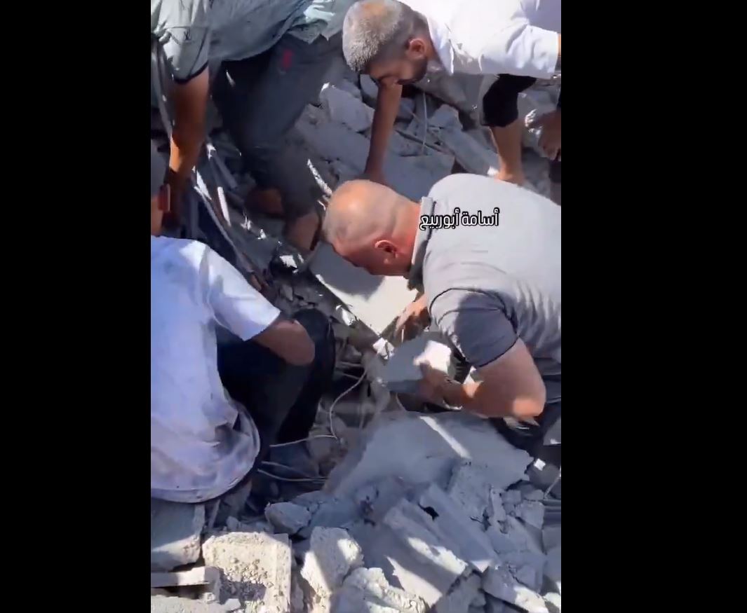 Video: Palestinians desperately call out to their relatives after Israeli airstrike leveled their home in Gaza 