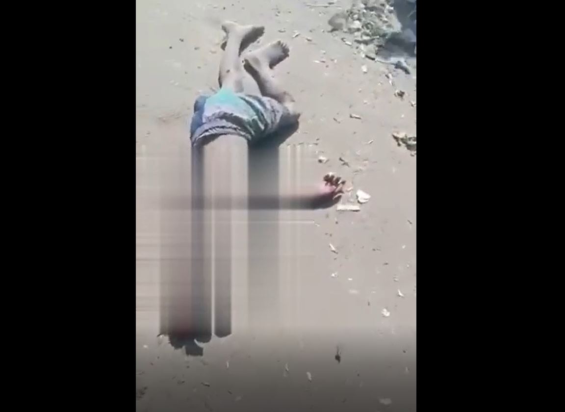 Sensitive Video: Footage for a decapitated Palestinian child killed in Israeli airstrike in west Khan Yunis, S Gaza