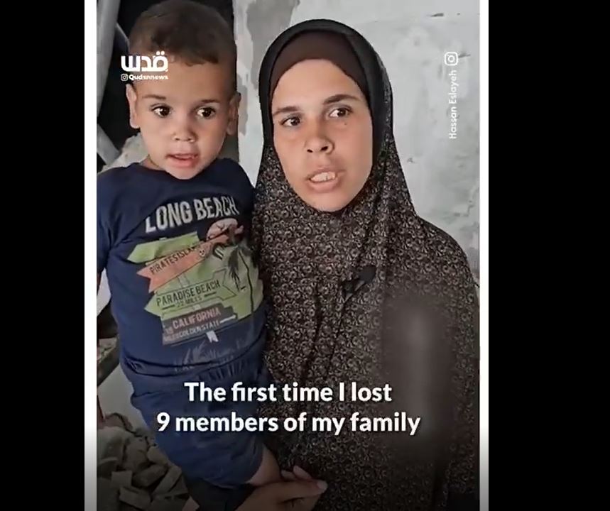 Video: Palestinian female sole survivor after losing 19 members of her family in Israeli bombardment of Gaza