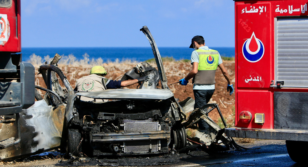 Health ministry: Two martryed in Israeli drone strike on Naqoura highway in south Lebanon