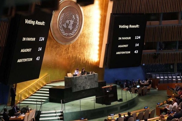 Zustimmung zur UN-Resolution zur Beendigung der Besatzung des zionistischen Regimes