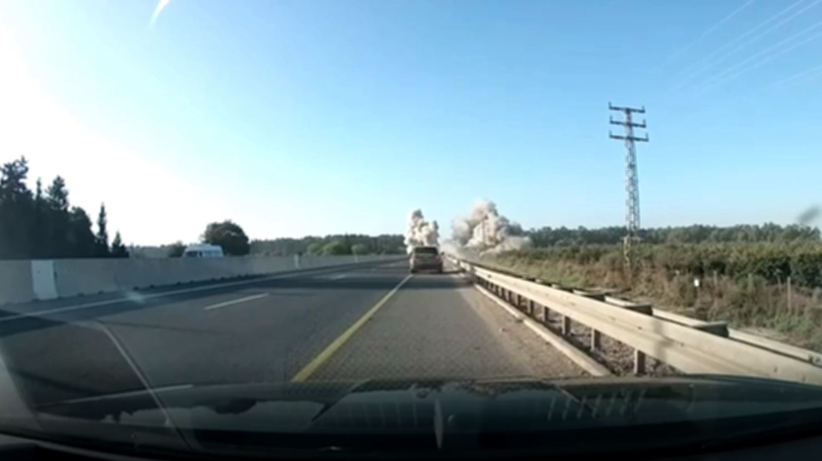 Video from Israeli media: Moment a heavy rocket fell in Lower Galilee 
