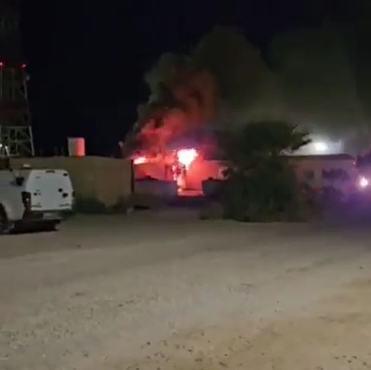 Video: Fire broke out at Israeli target in southern occupied Palestine after a drone launched from Iraq 