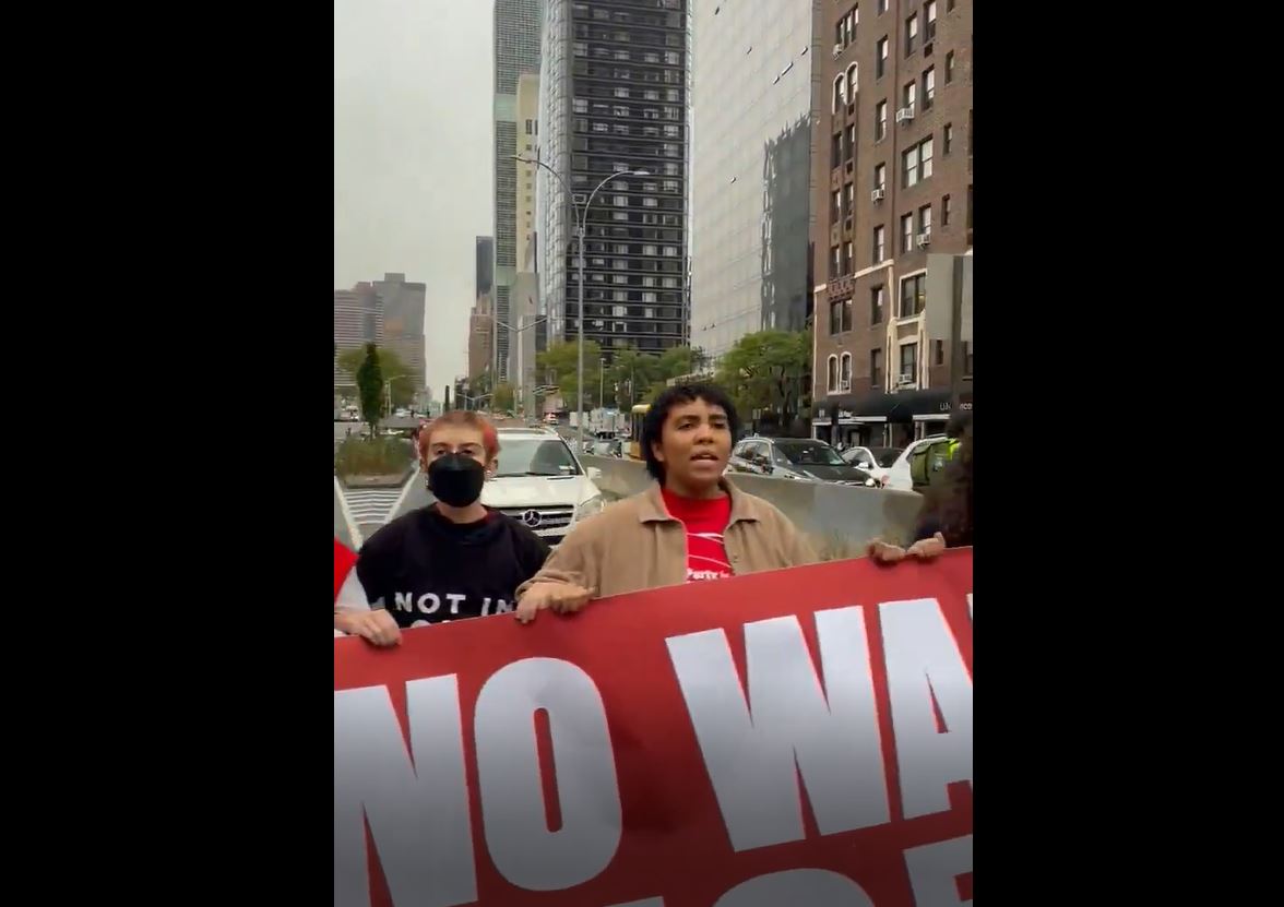 Video: Pro-Palestine protesters blocked highway leading to UN ahead of Netanyahu’s speech 