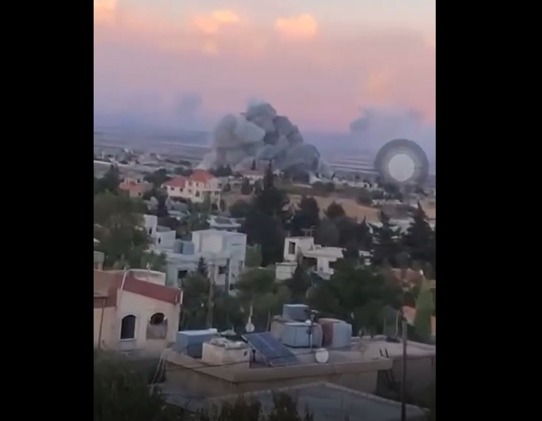 Video: Occupation aircraft launch intensive raids on Taraya in central Bekaa in Lebanon