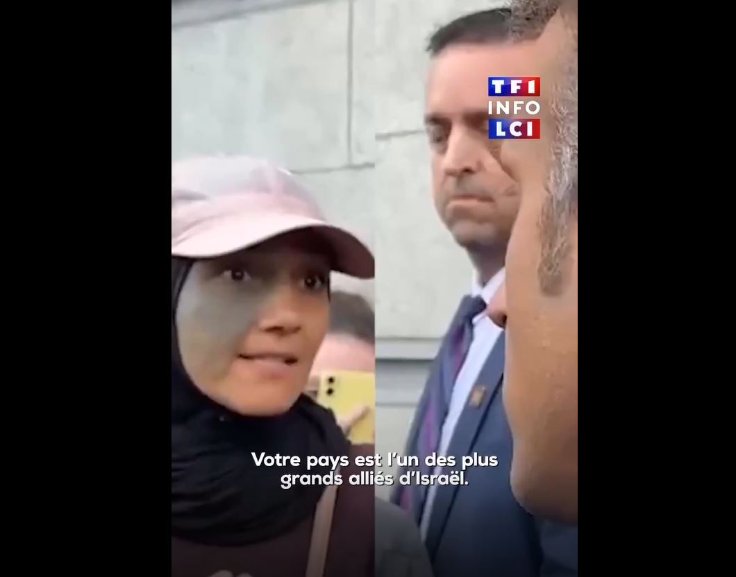 Video: Activists confront French President during visit to Montreal over his support for Israeli genocide 