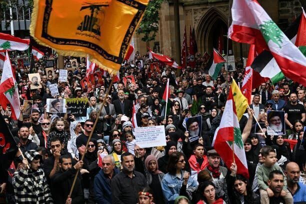 خۆپیشاندانی ئیدانەی تیرۆری شەهید حەسەن نەسروڵڵا لە ئۆسترالیا