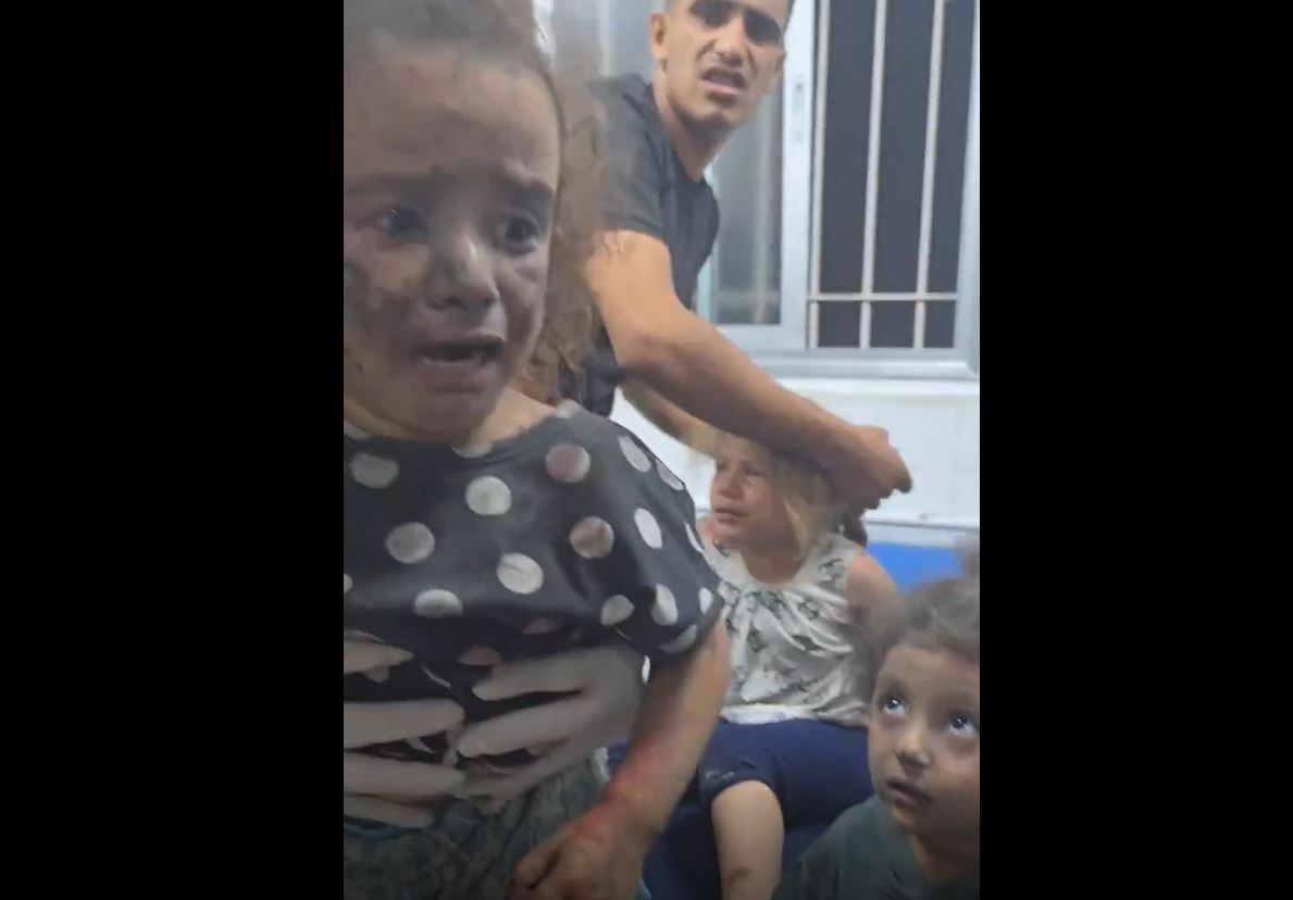 Video: These Palestinian children sustained injuries this morning in Israeli airstrikes in Gaza