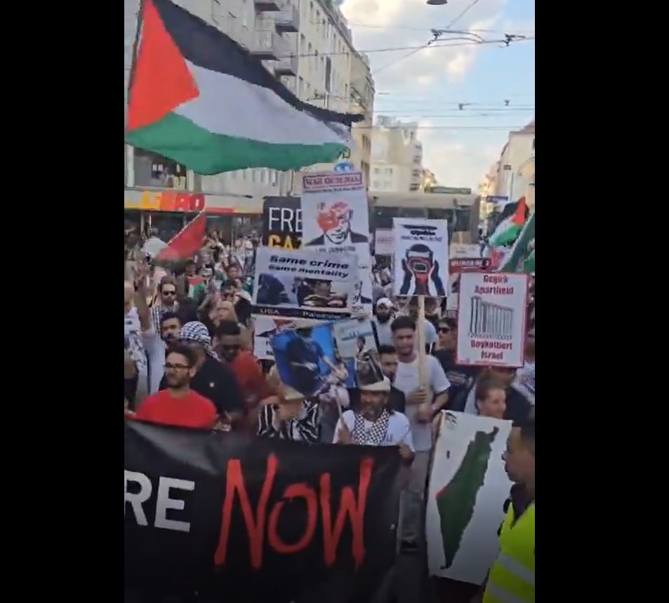 Video: Pro-Palestine activists filled streets of Vienna, Austria, condemning Israeli genocide in Gaza